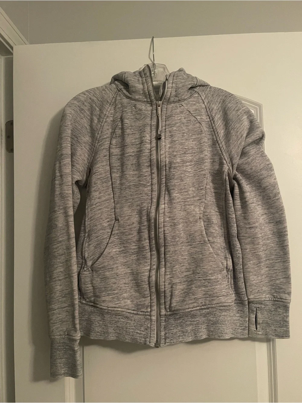 Lululemon Scuba Full Zip Hoodie Heathered Light Gray Size 8